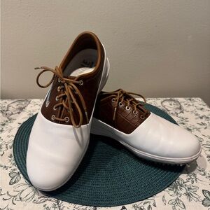 Nike White and Brown Golf Shoes